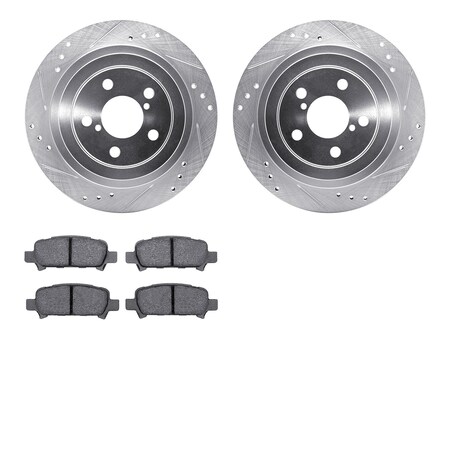 Dynamic Friction Co 7502-13021, Rotors-Drilled and Slotted-Silver with 5000 Advanced Brake Pads, Zinc Coated 7502-13021